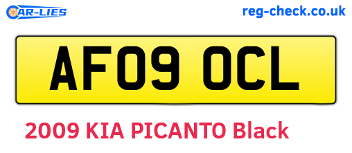 AF09OCL are the vehicle registration plates.