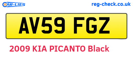AV59FGZ are the vehicle registration plates.