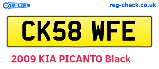 CK58WFE are the vehicle registration plates.