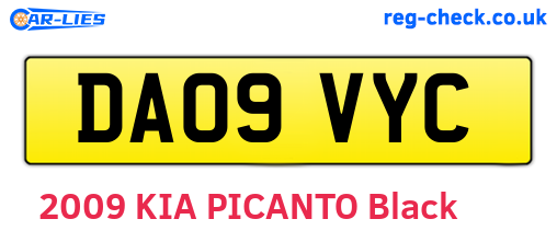 DA09VYC are the vehicle registration plates.