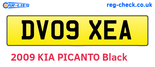 DV09XEA are the vehicle registration plates.