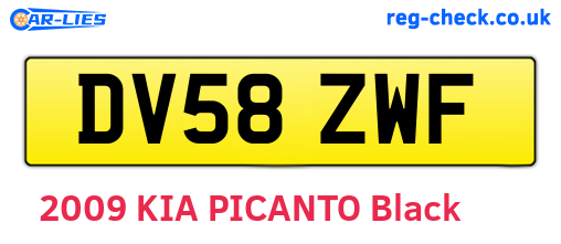 DV58ZWF are the vehicle registration plates.