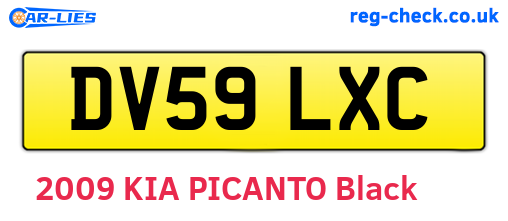 DV59LXC are the vehicle registration plates.