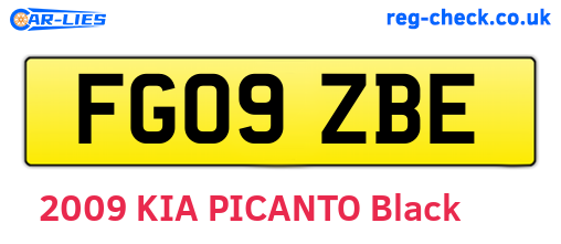 FG09ZBE are the vehicle registration plates.