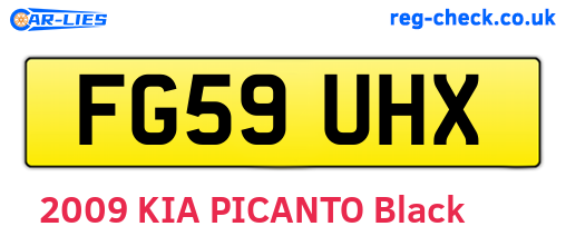 FG59UHX are the vehicle registration plates.