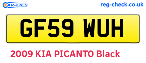 GF59WUH are the vehicle registration plates.