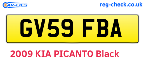 GV59FBA are the vehicle registration plates.
