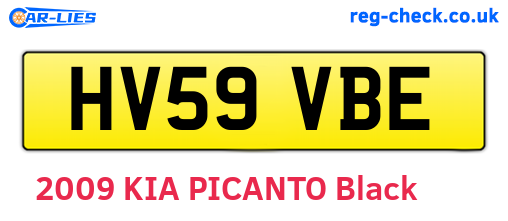 HV59VBE are the vehicle registration plates.