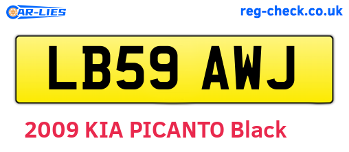 LB59AWJ are the vehicle registration plates.