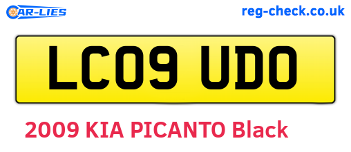 LC09UDO are the vehicle registration plates.