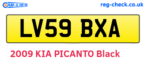 LV59BXA are the vehicle registration plates.