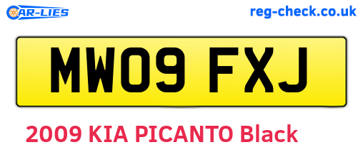 MW09FXJ are the vehicle registration plates.