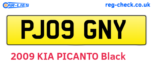 PJ09GNY are the vehicle registration plates.