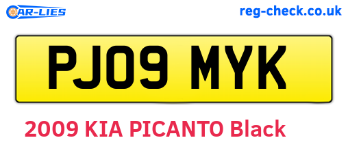 PJ09MYK are the vehicle registration plates.