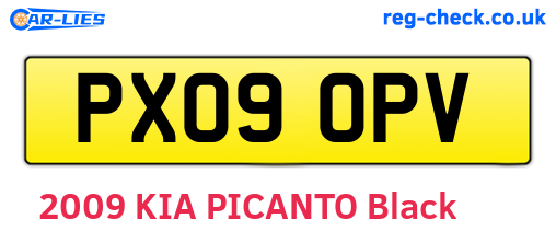 PX09OPV are the vehicle registration plates.
