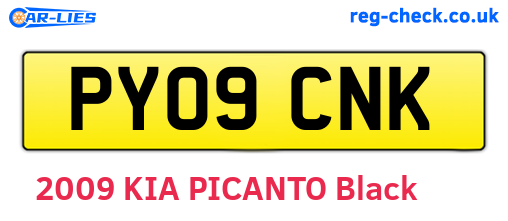 PY09CNK are the vehicle registration plates.