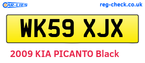 WK59XJX are the vehicle registration plates.