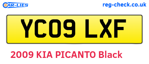 YC09LXF are the vehicle registration plates.