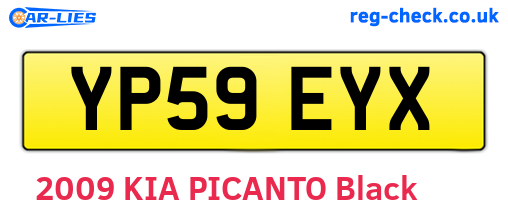 YP59EYX are the vehicle registration plates.