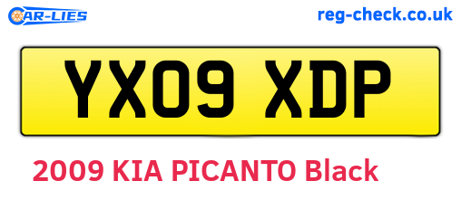 YX09XDP are the vehicle registration plates.
