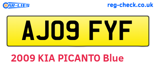 AJ09FYF are the vehicle registration plates.