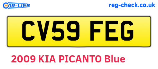 CV59FEG are the vehicle registration plates.