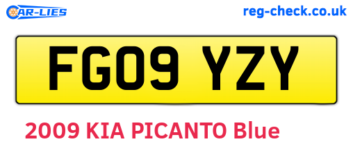FG09YZY are the vehicle registration plates.