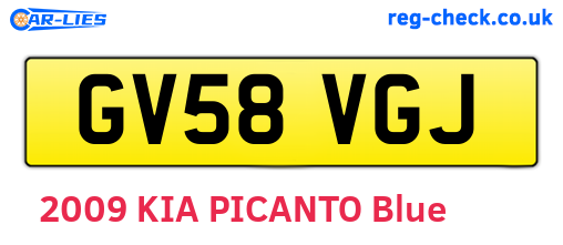 GV58VGJ are the vehicle registration plates.