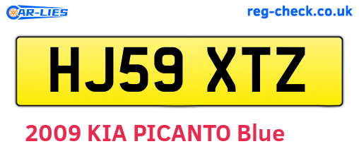 HJ59XTZ are the vehicle registration plates.
