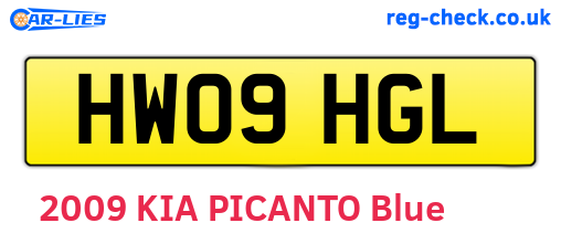 HW09HGL are the vehicle registration plates.