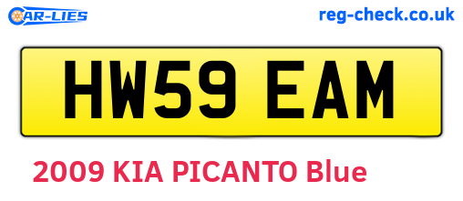 HW59EAM are the vehicle registration plates.