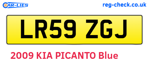 LR59ZGJ are the vehicle registration plates.