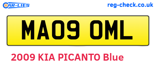MA09OML are the vehicle registration plates.