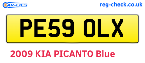 PE59OLX are the vehicle registration plates.
