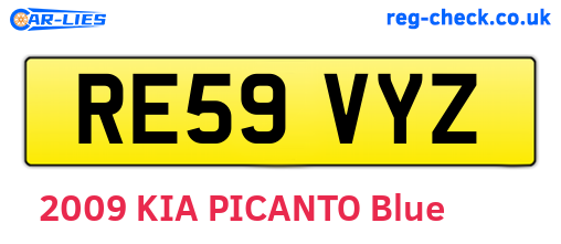 RE59VYZ are the vehicle registration plates.