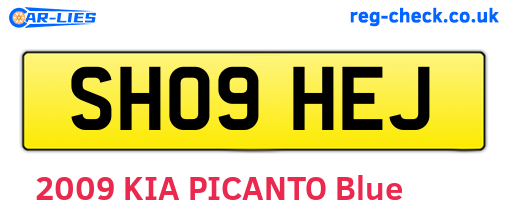SH09HEJ are the vehicle registration plates.