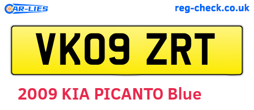 VK09ZRT are the vehicle registration plates.