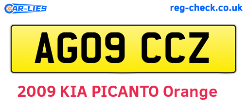 AG09CCZ are the vehicle registration plates.
