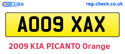 AO09XAX are the vehicle registration plates.