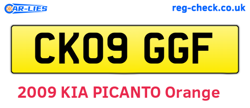 CK09GGF are the vehicle registration plates.