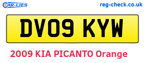DV09KYW are the vehicle registration plates.