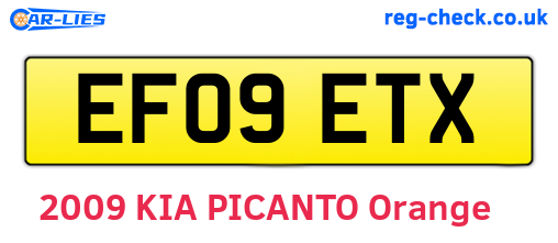 EF09ETX are the vehicle registration plates.