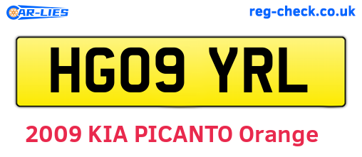 HG09YRL are the vehicle registration plates.