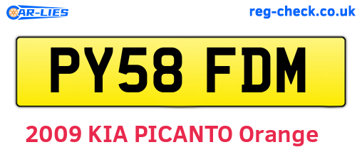 PY58FDM are the vehicle registration plates.