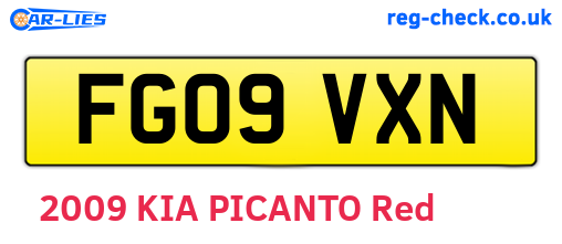 FG09VXN are the vehicle registration plates.