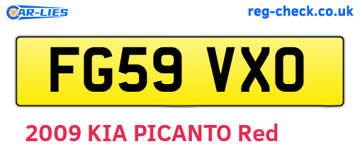 FG59VXO are the vehicle registration plates.