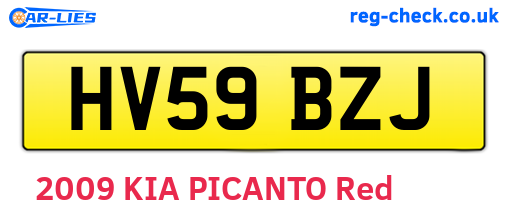 HV59BZJ are the vehicle registration plates.