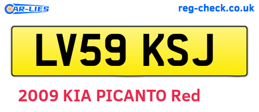 LV59KSJ are the vehicle registration plates.
