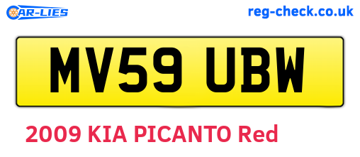 MV59UBW are the vehicle registration plates.