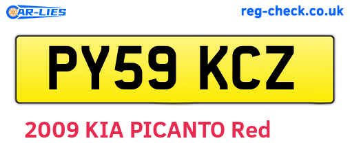 PY59KCZ are the vehicle registration plates.